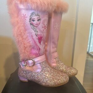 Disney Frozen Pink Glitter Boots